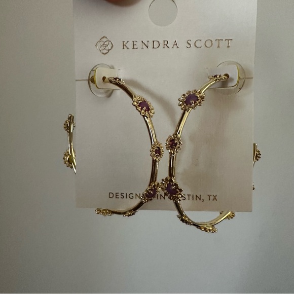 Kendra Scott Gold and Purple Hoop Earrings - Hazel NWT - Picture 4 of 4